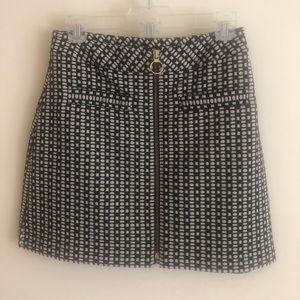 Patterned sweater A-line skirt